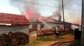 Köyde çıkan yangında 4 ev kullanılamaz hale geldi