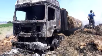 Saman yüklü tır küle döndü
