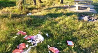 Tekirdağ'da piknik alanında çöp tepkisi