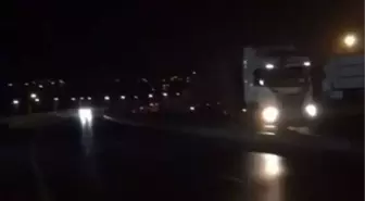 Ters şeritte giden tır, yürekleri ağızlara getirdi