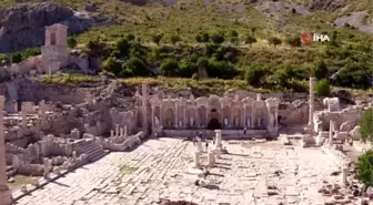 45 bin 600 kişinin ziyaret ettiği 'Sagalassos Antik Kenti' havadan görüntülendi