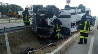 Çorum'da minibüs takla attı: 10 yaralı