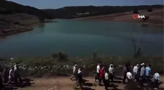 Turizme kazandırılacak olan Kınık Şelalesi havadan görüntülendi