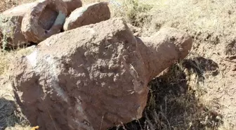 Erzurum'da koç başlı mezar taşları bulundu