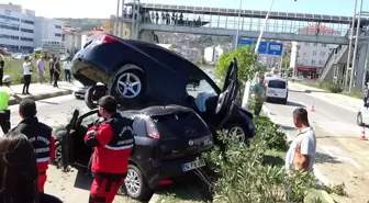 Otomobiller üst üste çıktı: 10 yaralı