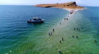 Van gölü'ndeki çarpanak adası'na antik yoldan su altı yürüyüşü