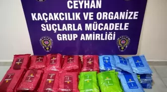 Ceyhan'da 150 paket nargile tütünü ele geçirildi