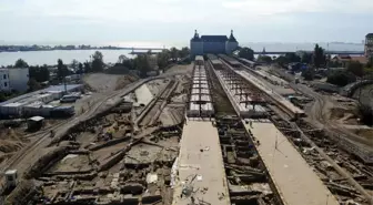 Haydarpaşa kazılarında son durum havadan görüntülendi