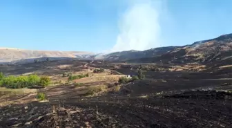 Kırıkkale'de bin dönümlük arazide anız yangını