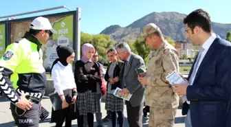 Oltu'da yaya geçidi nöbeti etkinliği