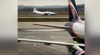 Rusya'da askeri nakliye uçağı gövdesi üzerine iniş yaptı
