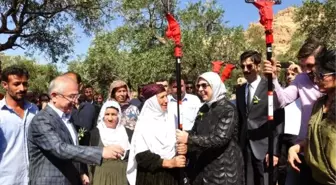 Derik'te üreticilere akülü zeytin toplama makinesi dağıldı