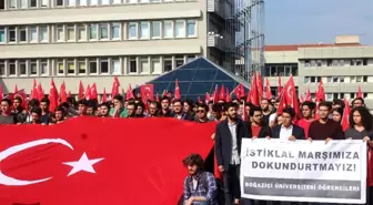 Boğaziçili öğrencilerden İstiklal Marşı'na saygısızlığa tepki