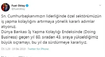 Fuat Oktay: Özel sektörün iş yapma kolaylığını artırmak için çalışıyoruz