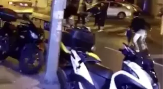 Beyoğlu'nda kemerli kavga kamerada