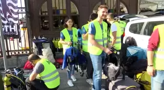 Gönüllü dalgıçlar Ortaköy sahilinde su altı temizliği yaptı