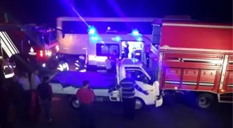 Kamyona çarpan kamyonetin sürücüsü ağır yaralandı