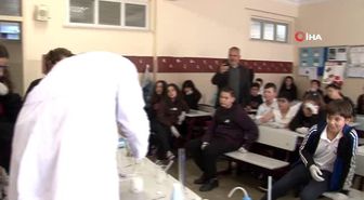 Öğrenciler uygulamalı sabun yaptı