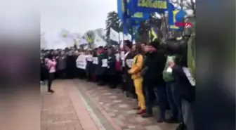 Ukrayna'da çiftçilerden 'domuzlu' protesto