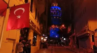 Galata Kulesi, Dünya Diyabet Günü'nde maviye büründü