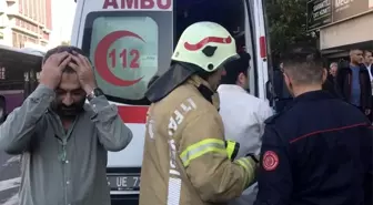 (Özel) Bastığı cam kırılınca 4. kattan düşen iş adamı yaralandı