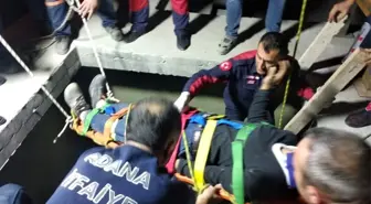 5 metre yükseklikten beton zemine çakılan işçi kurtarıldı