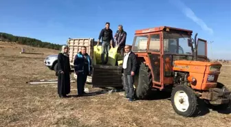 Köylerdeki meralarda gübreleme çalışmaları