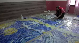 Vincent van gogh'un 'yıldızlı gece'si mozaik sanatıyla hayat buldu