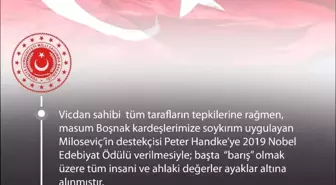 MSB'den Nobel açıklaması: 'Kabul etmiyor ve şiddetle kınıyoruz'