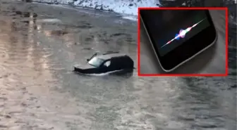 Buz tutmuş nehre düşen genci Apple'ın 'Siri' özelliği kurtardı