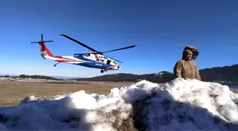 Uludağ'da 50 kişilik özel tim, helikopterle arama kurtarma çalışmalarına katıldı