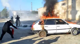 Sanayi esnafına gerçek gibi yangın tatbikatı