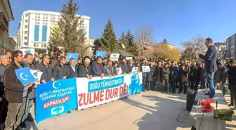 Çin'in Doğu Türkistan politikaları Van ve Hakkari'de protesto edildi