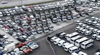 Otoparklara toplanan İstanbul Trafik Vakfı çekicileri havadan görüntülendi