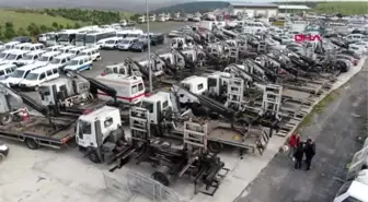 Otoparklara toplanan istanbul trafik vakfı çekicileri havadan görüntülendi