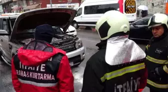 Cipin motorunda çıkan yangını itfaiye söndürdü