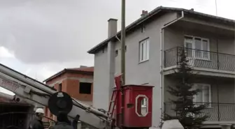 Elektrik direğinde mahsur kalan kedi, itfaiye ekiplerince kurtarıldı