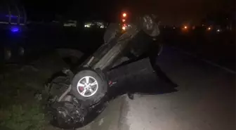 Yılbaşı gecesi alkollü sürücünün kullandığı otomobil takla attı: 1 ölü, 2 yaralı