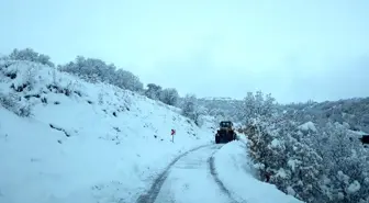 Kardan kapanan köy yolu kanser hastası için açıldı