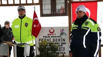 Şehit polis memuru Fethi Sekin, kabri başında anıldı