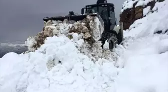 Kulp'ta kardan kapanan 10 mahallenin yolu ulaşıma açıldı.