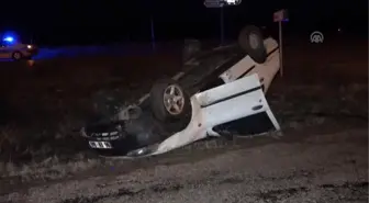 Kırıkkale'de şarampole devrilen otomobildeki 2 kişi yaralandı