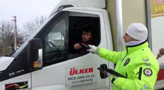 Kış lastiği takmayan ticari araçlara ceza uygulandı