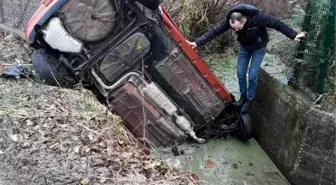 Sulama kanalına düşen otomobilİN sürücüsü yaralandı