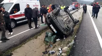 Otomobil kaygan yolda takla attı: 1 ölü, 3 yaralı