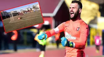 Uşakspor - Ergene Velimeşespor maçında penaltı 3 kez tekrarlandı, topu defans oyuncusu kurtardı