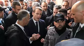 Fransa Cumhurbaşkanı Macron, Kudüs'teki Osmanlı hediyesi önünde İsrail polisi ile tartıştı