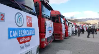 Erzincan'dan İdlib'e 20 tır yardım malzemesi gönderildi