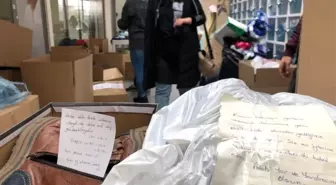 Elazığ'a gönderilen paketlerden çıkan notlar duygulandırdı