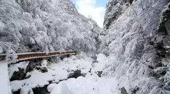 Kastamonu'daki Horma Kanyonu kar altında doyumsuz manzaralar sunuyor